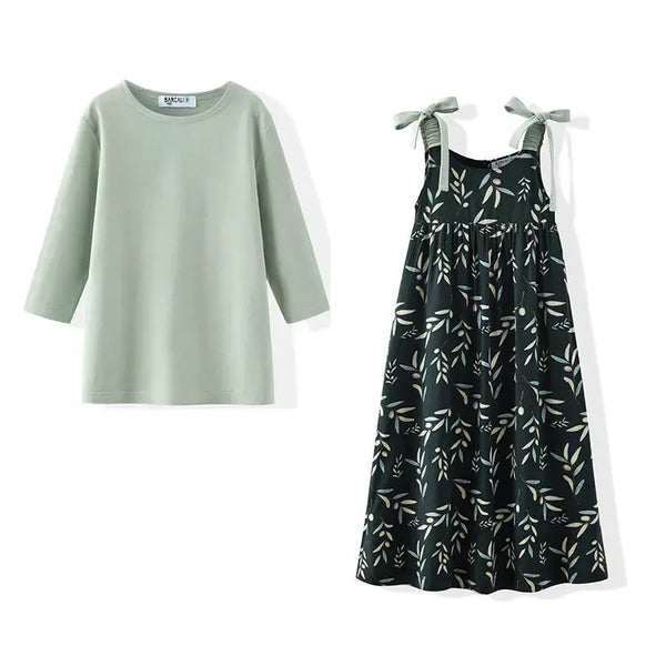 Boy - Mint Green Botanical Leaf Print Set