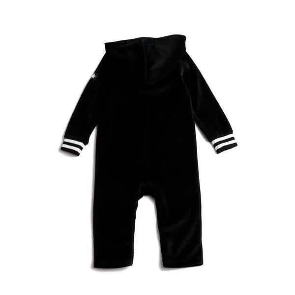 Baby - Hooded Black Velour Set Ali Affordable