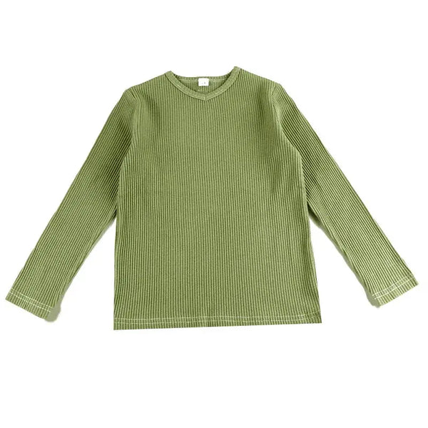 Girl-Sage Ribbed Set Ali Affordable