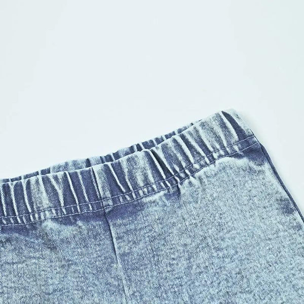 - Pink and White Contrast color Denim Set Ali Mali