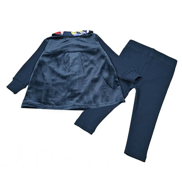 Navy Floral Collar Shabbos Set Bloom Kids Family-fashion