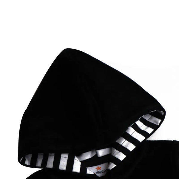 Baby - Hooded Black Velour Set Ali Affordable
