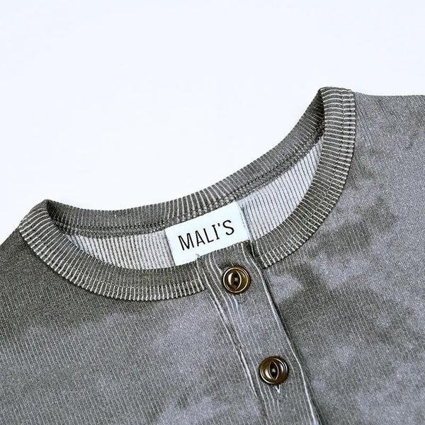 Ribbed grey melange Set Bloom Kids Family-fashion