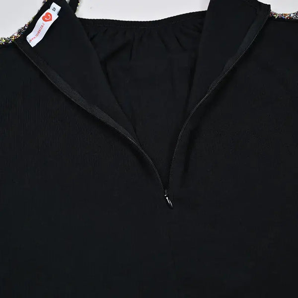 Girl - Black Beaded Strap Girls Maxi Pinafore Dress I Love Ali