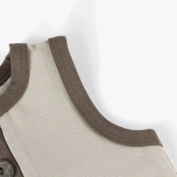 Baby-Khaki and earthy Colorblocked Set(Romper/Bubble Romper) Fanta Garment Corporation