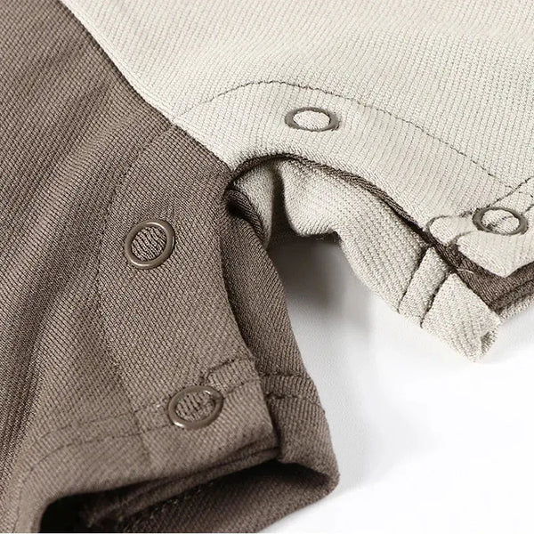 Baby-Khaki and earthy Colorblocked Set(Romper/Bubble Romper) Fanta Garment Corporation