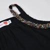 Girl - Black Beaded Strap Girls Maxi Pinafore Dress I Love Ali
