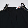 Girl - Black Beaded Strap Girls Maxi Pinafore Dress I Love Ali