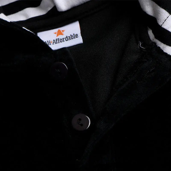 Baby - Hooded Black Velour Set Ali Affordable