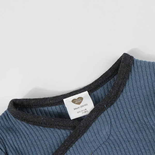 Baby-Denim&Ribbed Wrap Set Bloom Baby Official Store