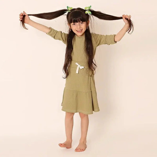 Girl-Sage Ribbed Set Ali Affordable