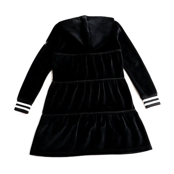 Girl - Hooded Black Velour Set Ali Affordable