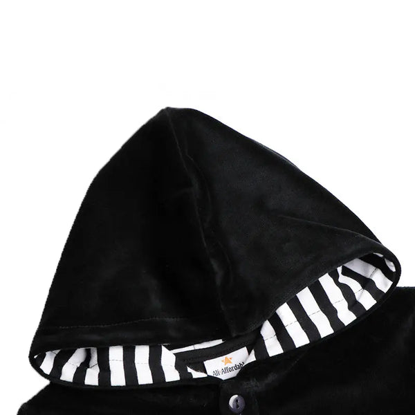 Girl - Hooded Black Velour Set Ali Affordable