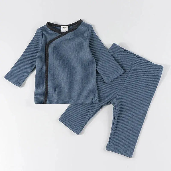 Baby-Denim&Ribbed Wrap Set Bloom Baby Official Store