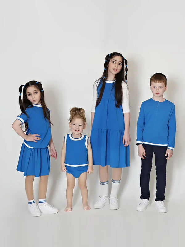 Boy-White Ribbed Sky Blue Set Fanta Garment Corporation