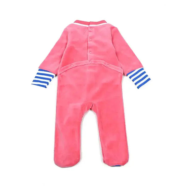 Baby - Mail Logo Blue and Pink Velvet Strip Set Ali Mali