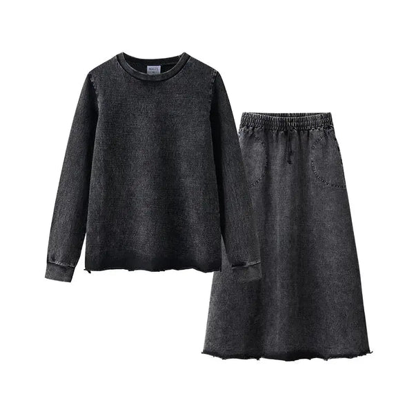 Lady - Frayed Elegance Denim Dress Outfit Ali Mali