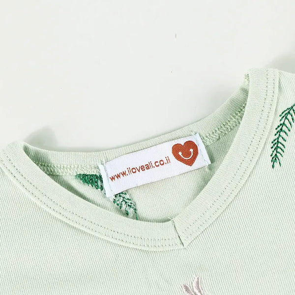 Baby-Mint Green Leaves Set Fanta Garment Corporation