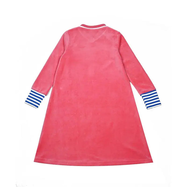 Girl - Mail Logo Blue and Pink Velvet Strip Set Ali Mali