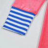 Girl - Mail Logo Blue and Pink Velvet Strip Set Ali Mali