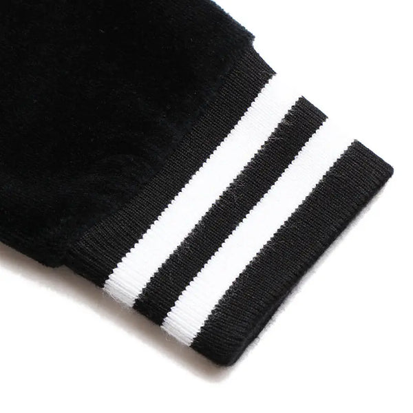 Girl - Hooded Black Velour Set Ali Affordable