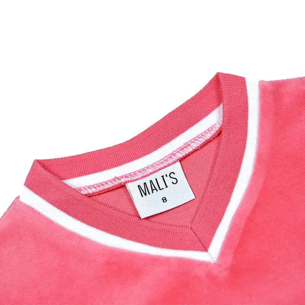 Girl - Mail Logo Blue and Pink Velvet Strip Set Ali Mali