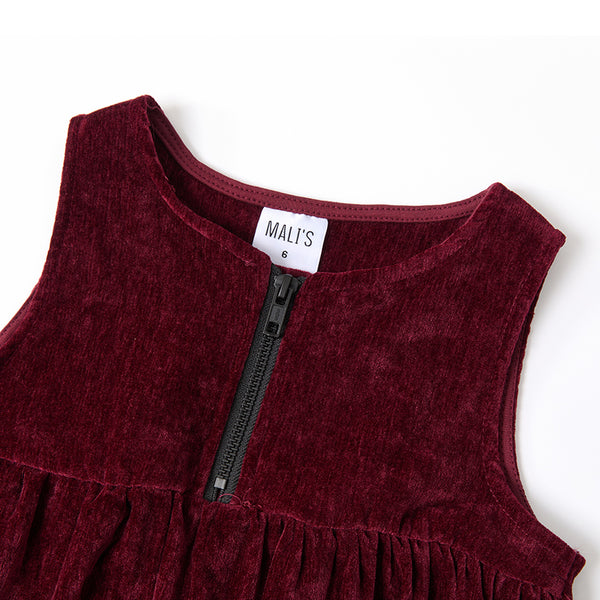 Girl - Burgundy Red Chenille Set