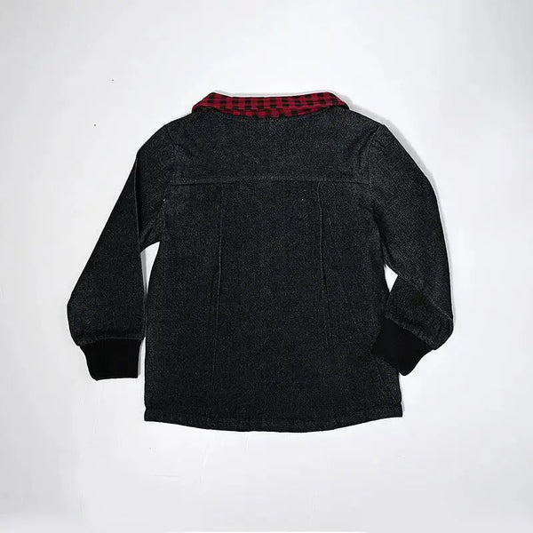 Baby - Red Plaid & Black Denim Set Ali Plus