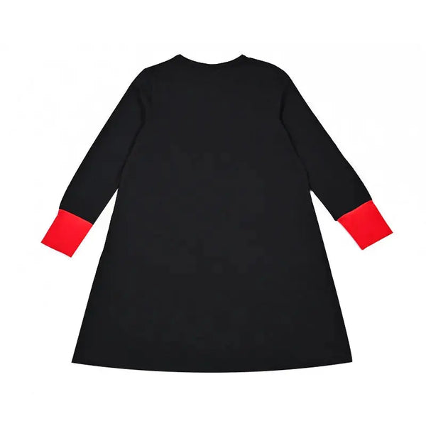Girl - Black Base with Red Cuffs Cartoon Print Sleepwear Set Ali Mali