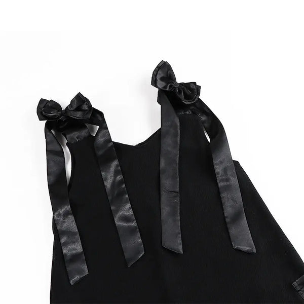 I-Love-Ali Girls maxi dress black ribbed satin summer children's dress clothes sleeveless size 3-16 years Bloom Kids Family-fashion