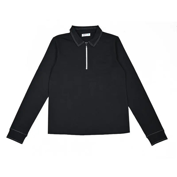 Lady - Contrast Stitch Zip Collar Youth Dress Set I Love Ali