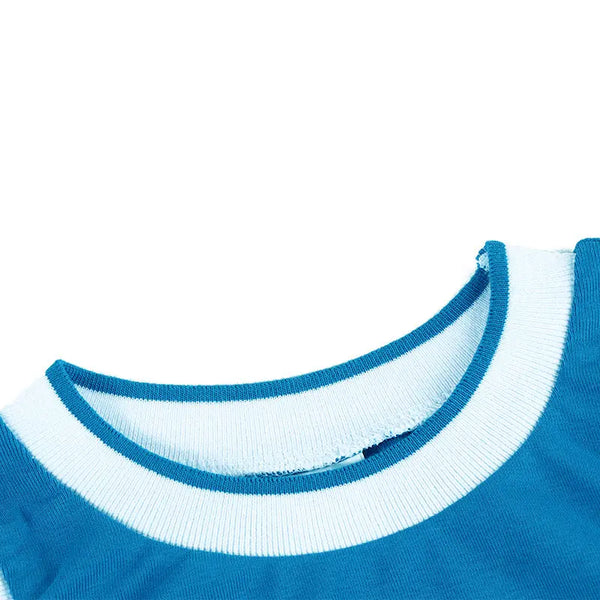 Baby-White Ribbed Sky Blue Set Ali Mali