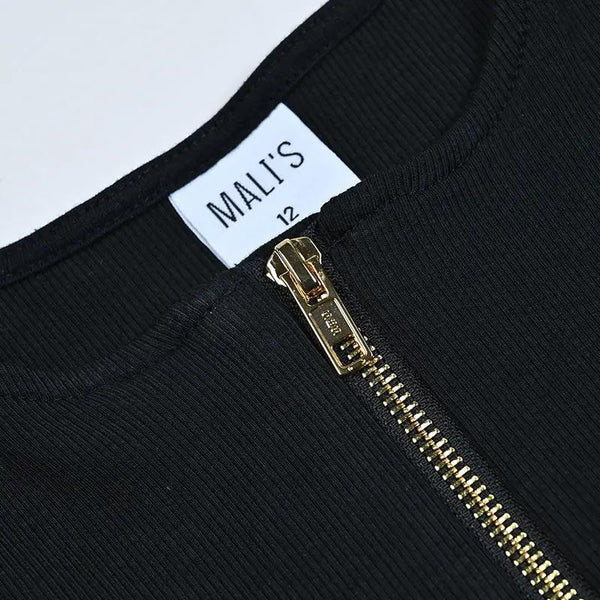 Girl - Black Ribbed Dress Set Ali Mali