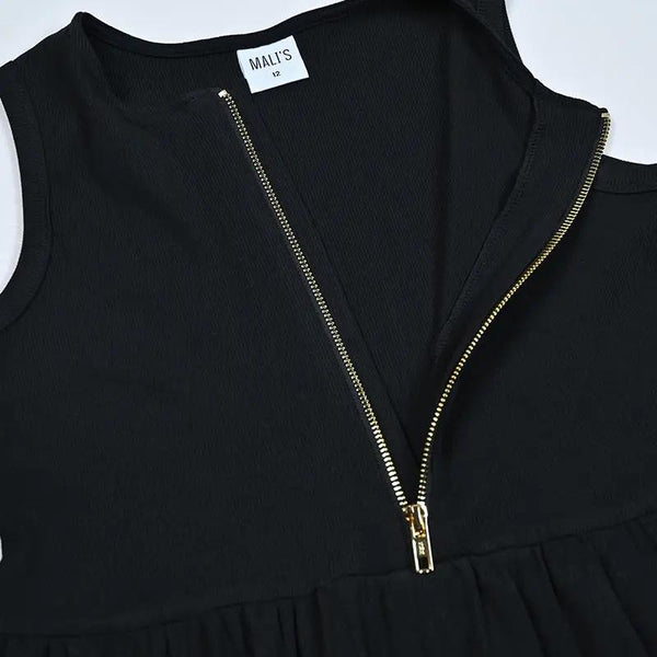 Girl - Black Ribbed Dress Set Ali Mali