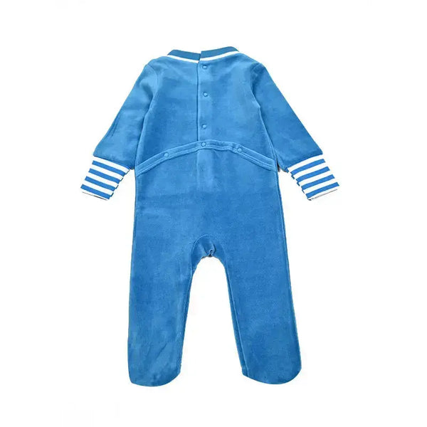 Baby - Mail Logo Blue and Pink Velvet Strip Set Ali Mali