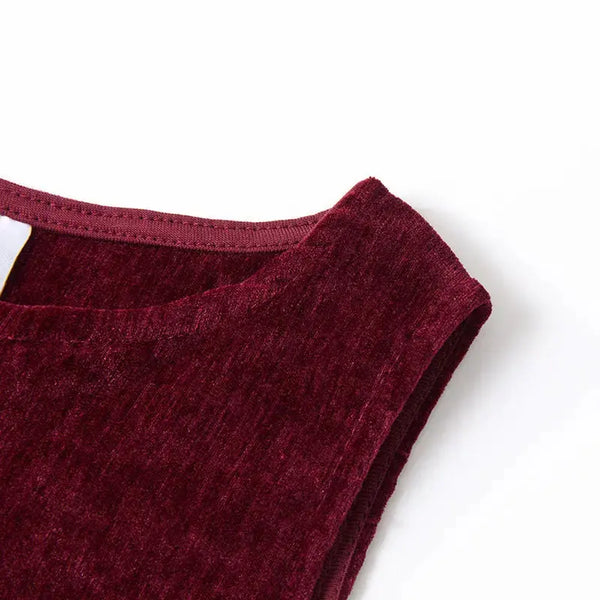 Girl - Burgundy Red Chenille Set Ali Mali