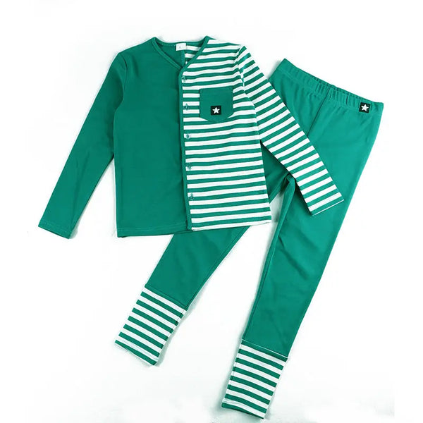 Boy - Half Striped Pajama(Green) Ali Affordable