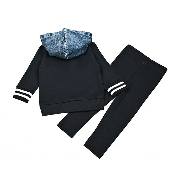 Baby - Colorblock Strip Denim Set Ali Mali