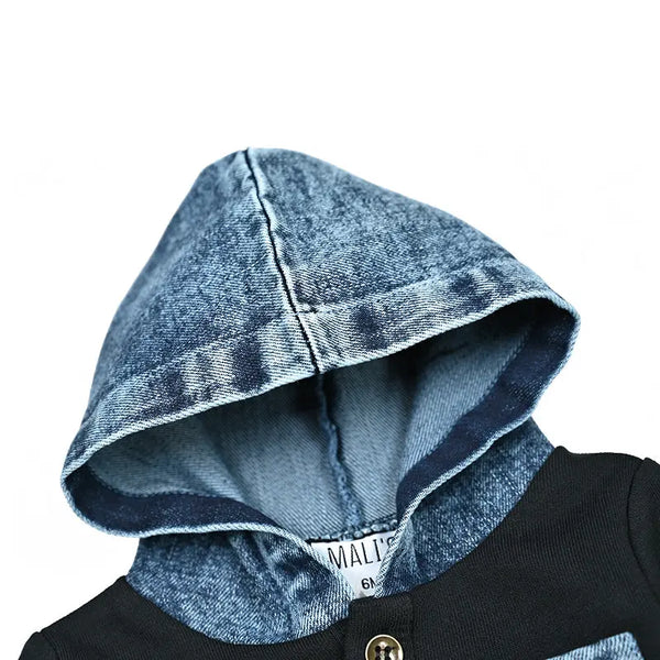 Baby - Colorblock Strip Denim Set Ali Mali