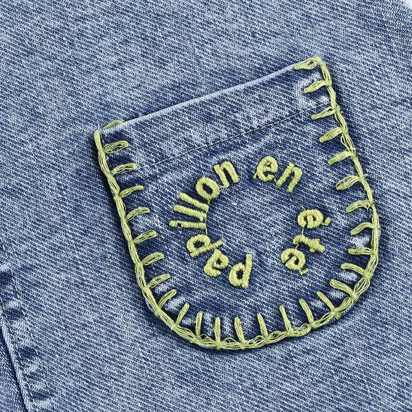 Girl - Indigo Embroidered Denim Set Ali Plus