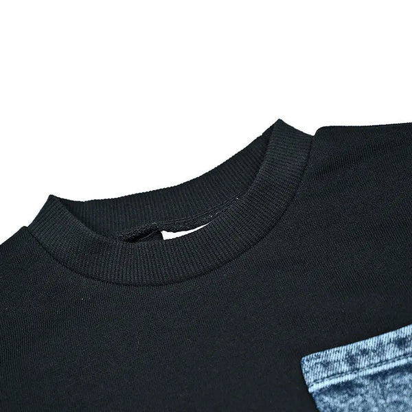 Boy - Colorblock Strip Denim Set Ali Mali