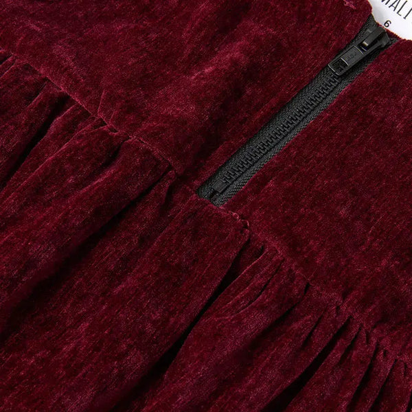 Girl - Burgundy Red Chenille Set Ali Mali