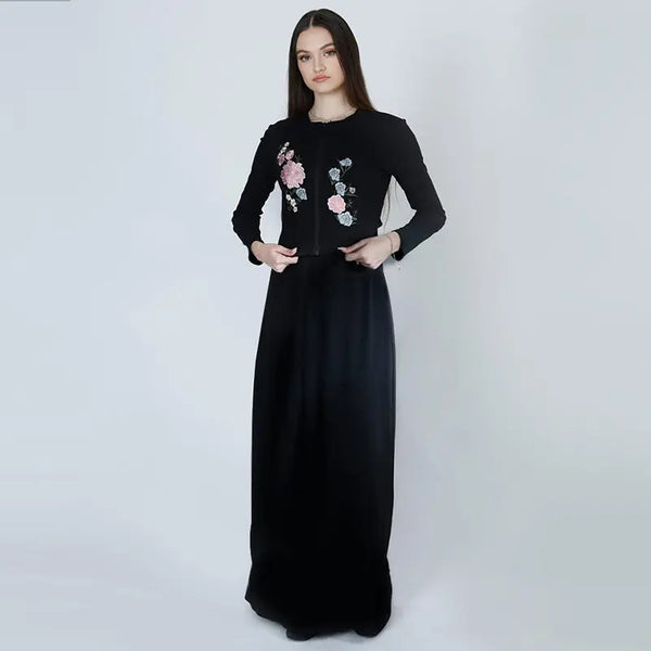 Lady - Black Floral Embroidery Set Ali Mali