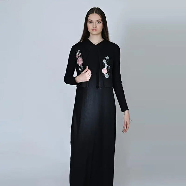 Lady - Black Floral Embroidery Set Ali Mali