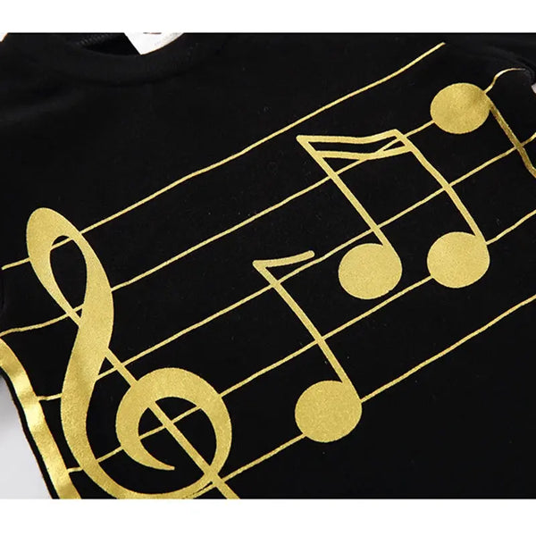 Girl - Black Musical Jersey Set Bloom Family-fashion