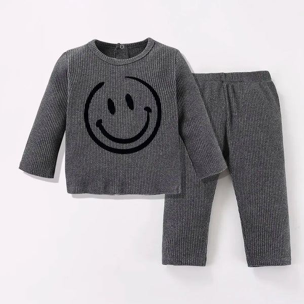 Baby - Ribbed Smile Pajama Ali Affordable