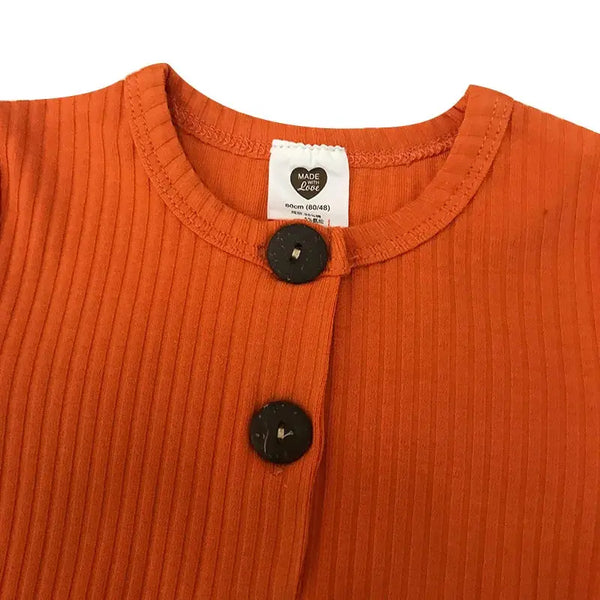 Boy - Orange Ribbed Set Ali Affordable