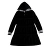 Girl - Hooded Black Velour Set Ali Affordable