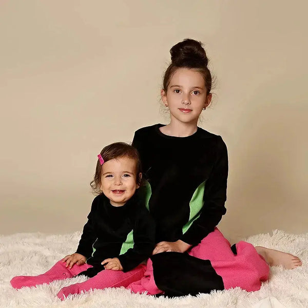 Girl - Velour and Neon Set(Nightgown & Pajama) Ali Affordable