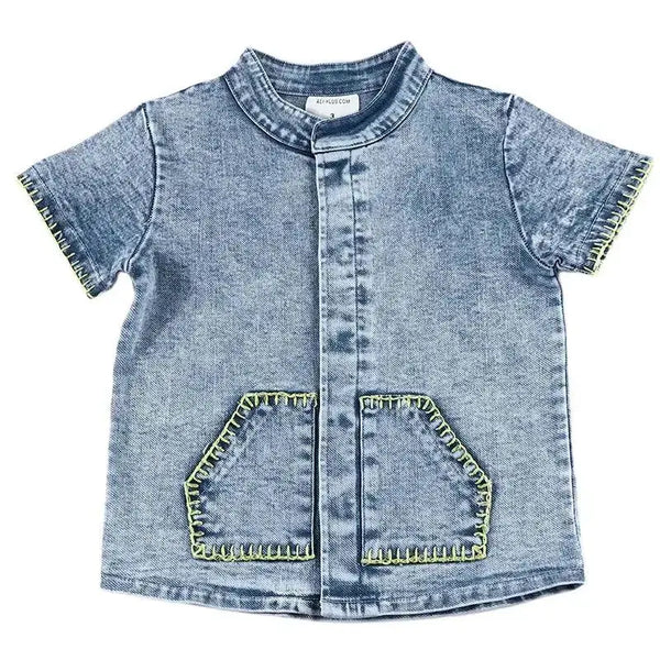 Boy - Indigo Embroidered Denim set